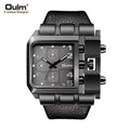Oulm 3364 Luxury Fashion Business Men Wristwatch Dial Wide Strap Leather with free Earbuds